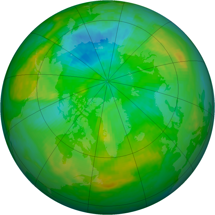 Arctic ozone map for 04 August 1991